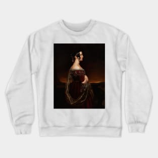 Portrait of a Lady with Pearls by Ary Scheffer Crewneck Sweatshirt